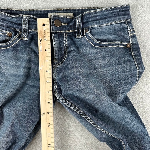 BKE Payton Womens Jeans Low Rise Dark Wash Bootcut Denim 27x33.5 Thick Stitch L - Picture 4 of 11